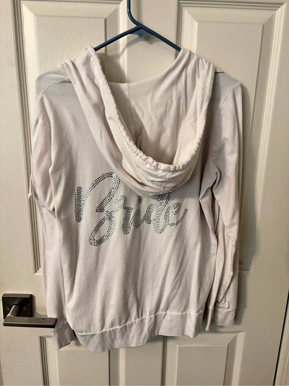 Cotton On Rhinestone Graphic Zip Hoodie in White